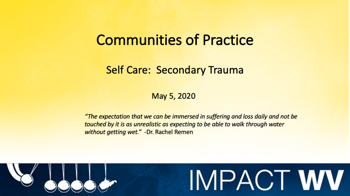 a snapshot of the Communities of Practice Resiliency (PPT)