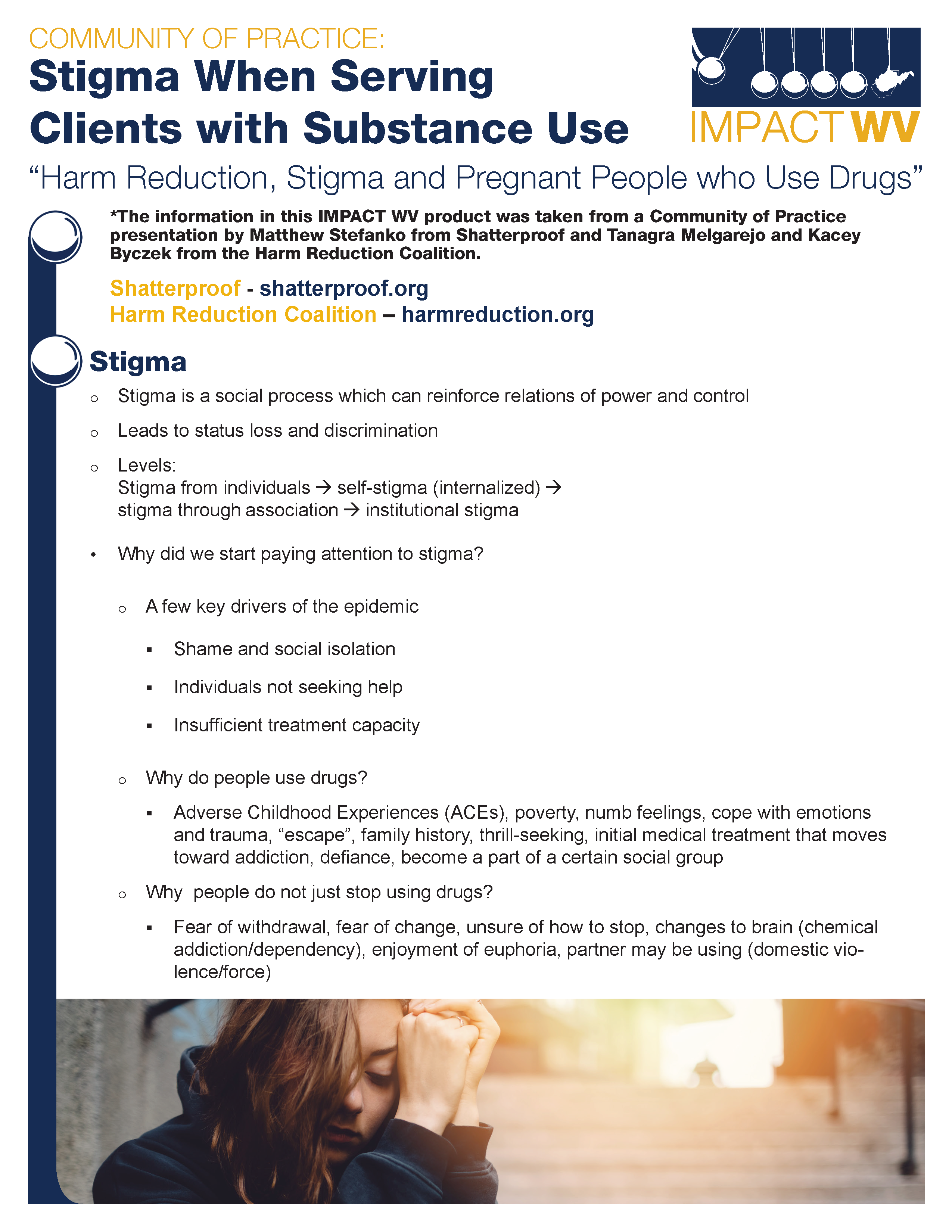 a snapshot of the Stigma Summary Sheet
