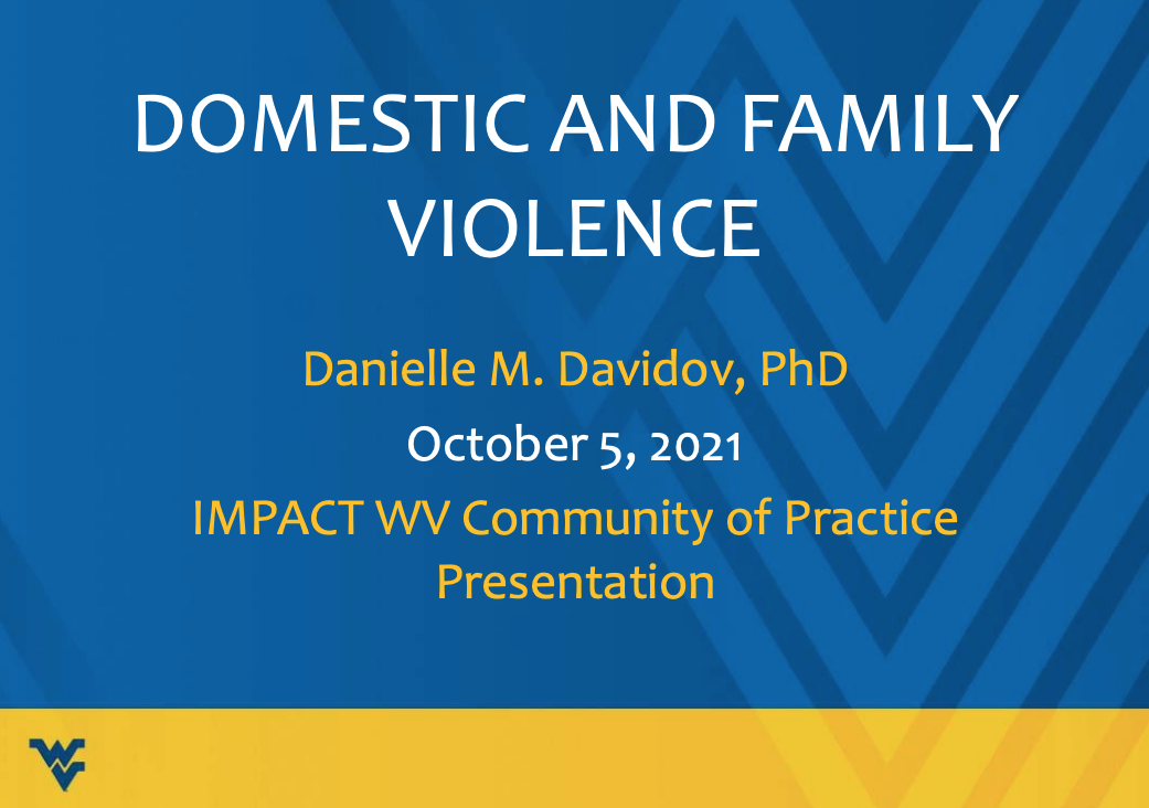 1st slide of Domestic and Family Violence presentation