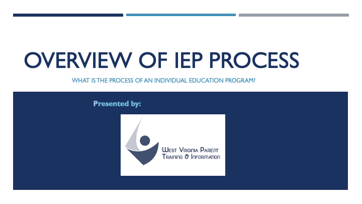 snapshot of Navigating the IEP Process presentation